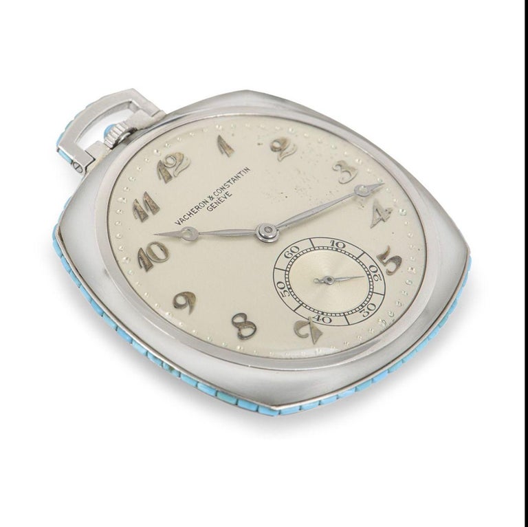Vacheron and Constantin Rock Crystal Turquoise Pocket Watch For Sale at