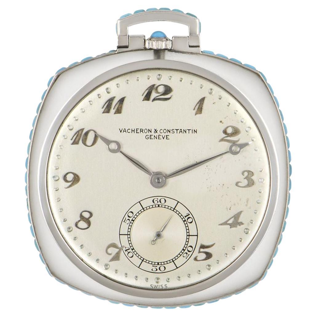 Vacheron & Constantin Rock Crystal Turquoise Pocket Watch For Sale