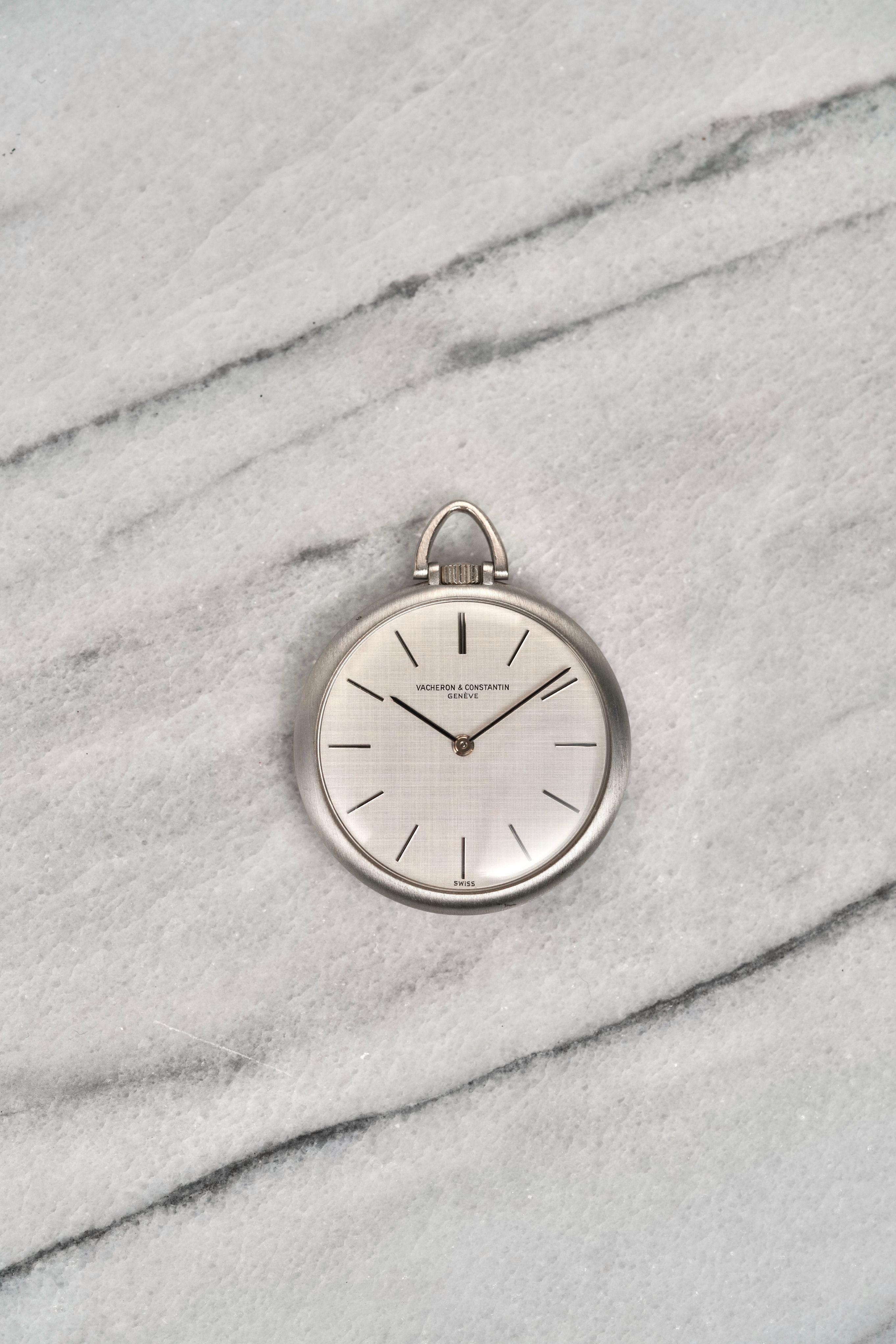 Vacheron Constantin Silver Linen Dial Watch in 18K White Gold, 1970s