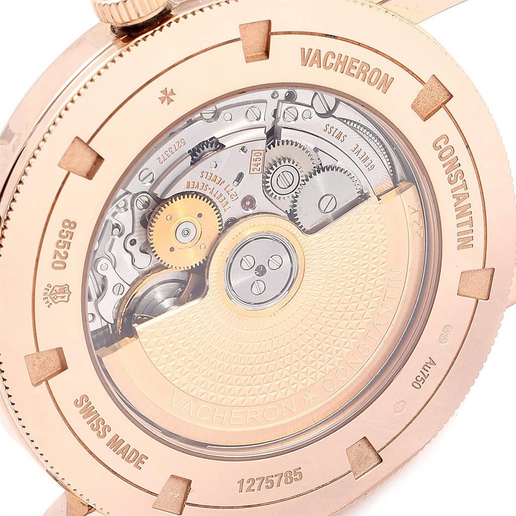 Brilliant Cut Vacheron Constantin Traditionnelle Rose Gold Diamond Men's Watch 85520