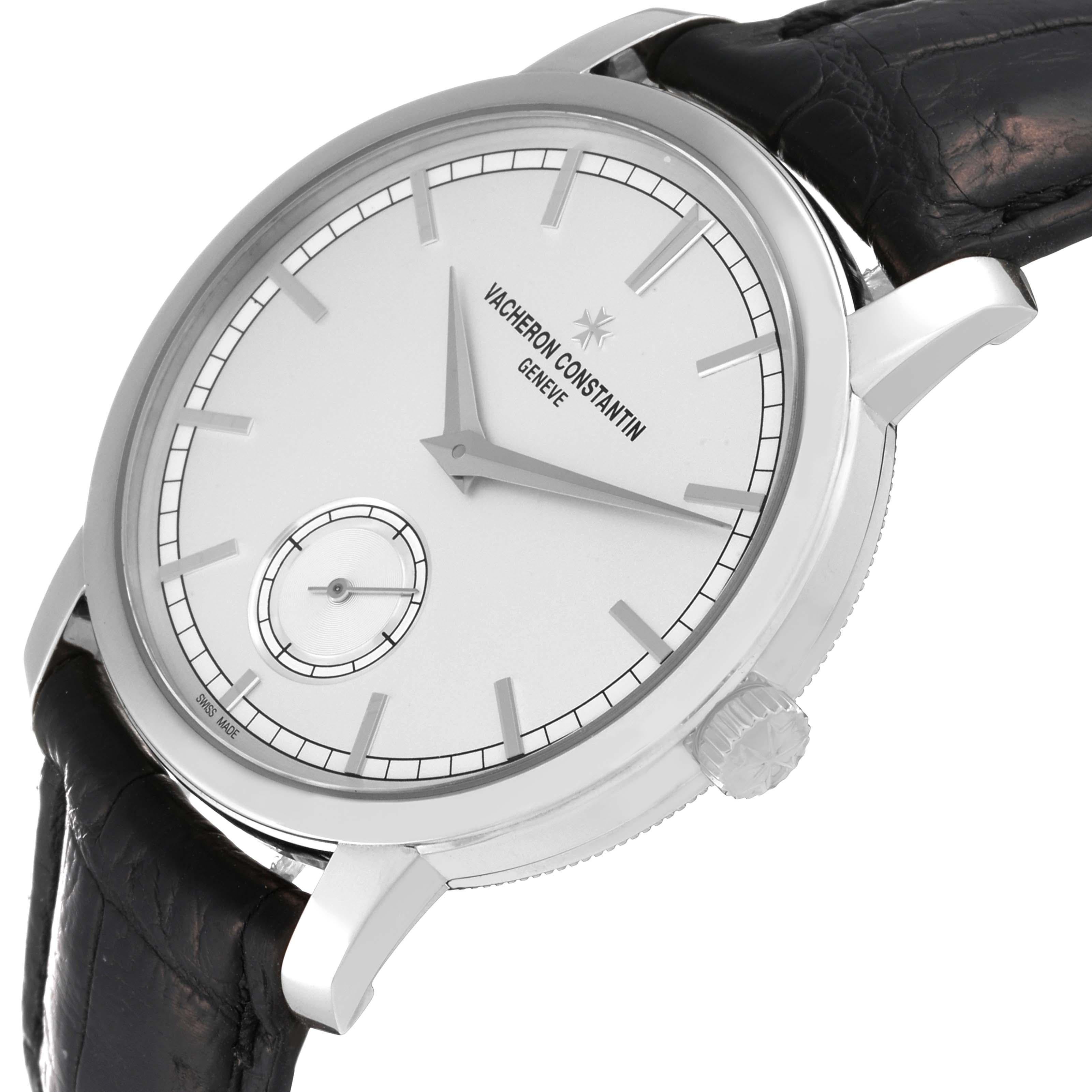 Vacheron Constantin Traditionnelle Silver Dial White Gold Mens Watch 82172 1