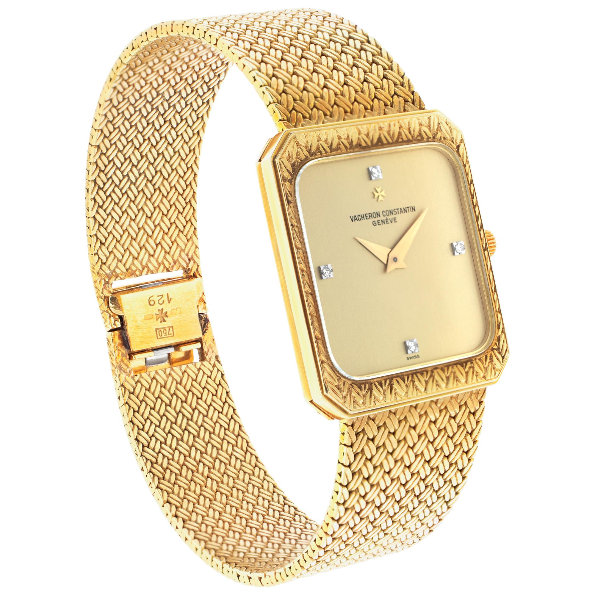 Vacheron Constantin Ultra-Thin Wristwatch w/ Diamond Dial & Bracelet – Ref 5156 In Excellent Condition In Surfside, FL