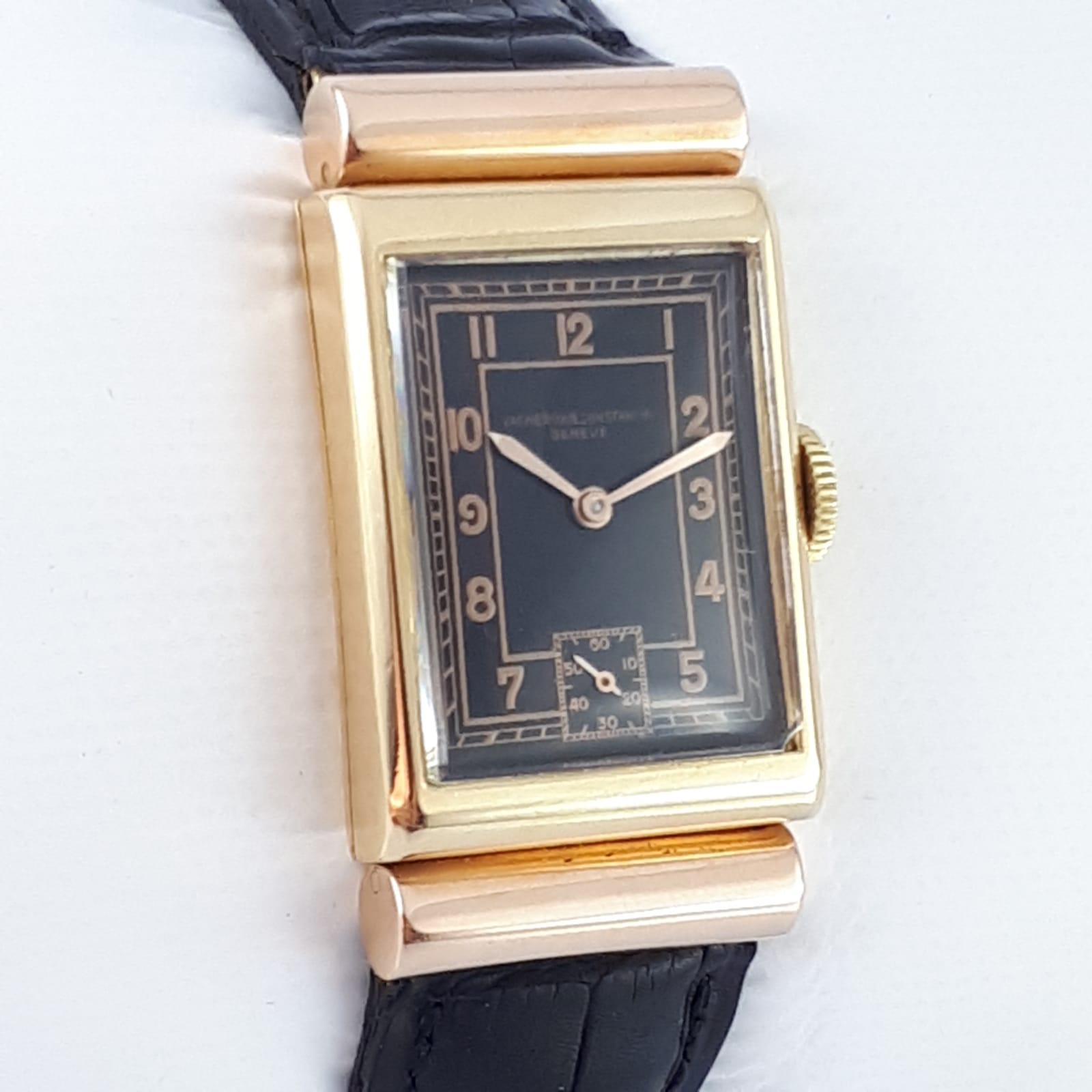 *Collection Item *
Brand:Vacheron Constantin
Model:Vintage Hooded Lugs Dress Watch
Reference Number:Ref: 6665
Gender:Men
Period:1960-1969
Movement:Manual winding
Case material:Yellow gold & Rose Gold
Material fineness:18 kt
Type:Analogue