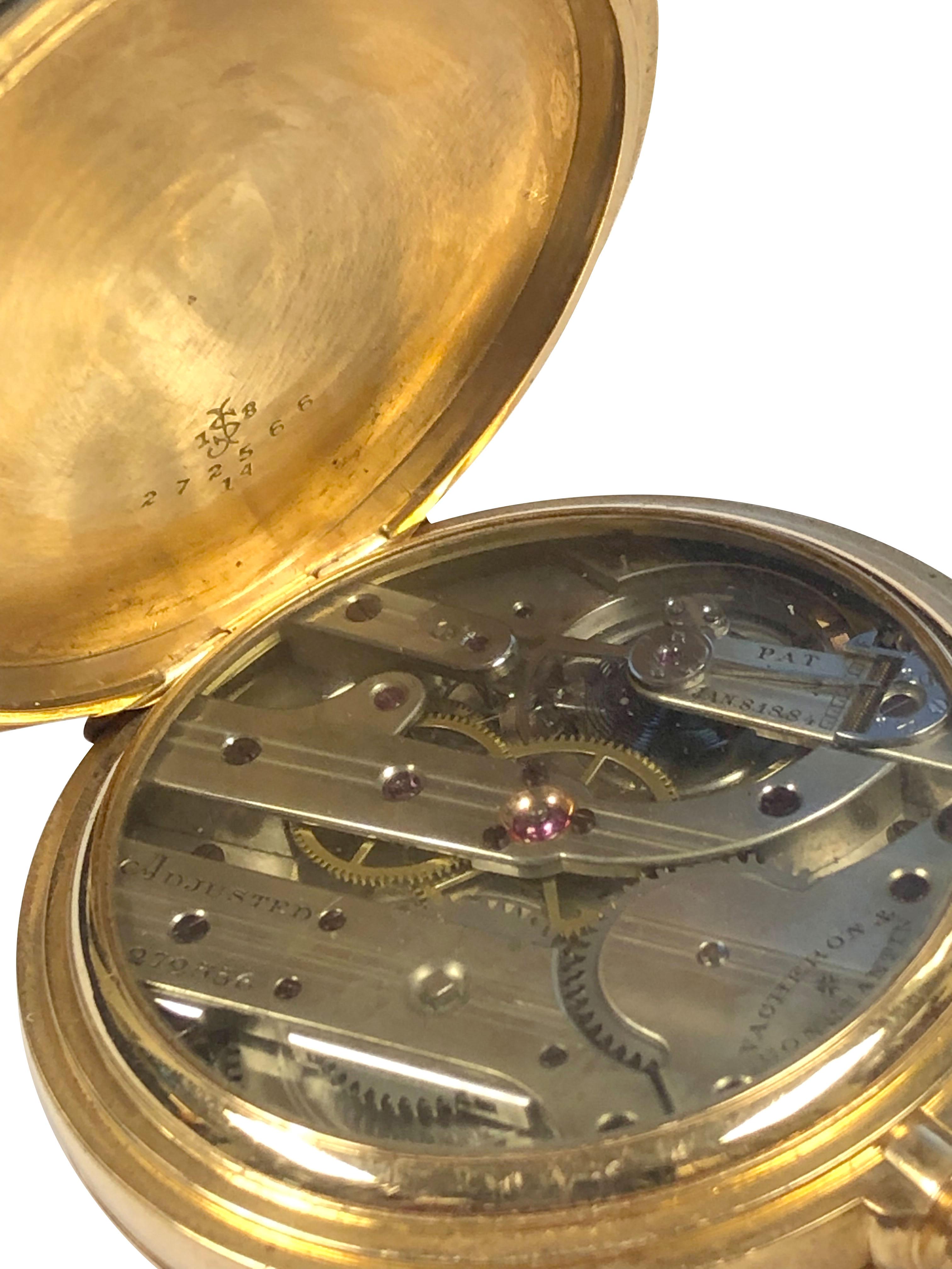 Vacheron Constantin Vintage Große 18k Goldgehäuse-Taschenuhr 1890er Jahre im Zustand „Hervorragend“ im Angebot in Chicago, IL