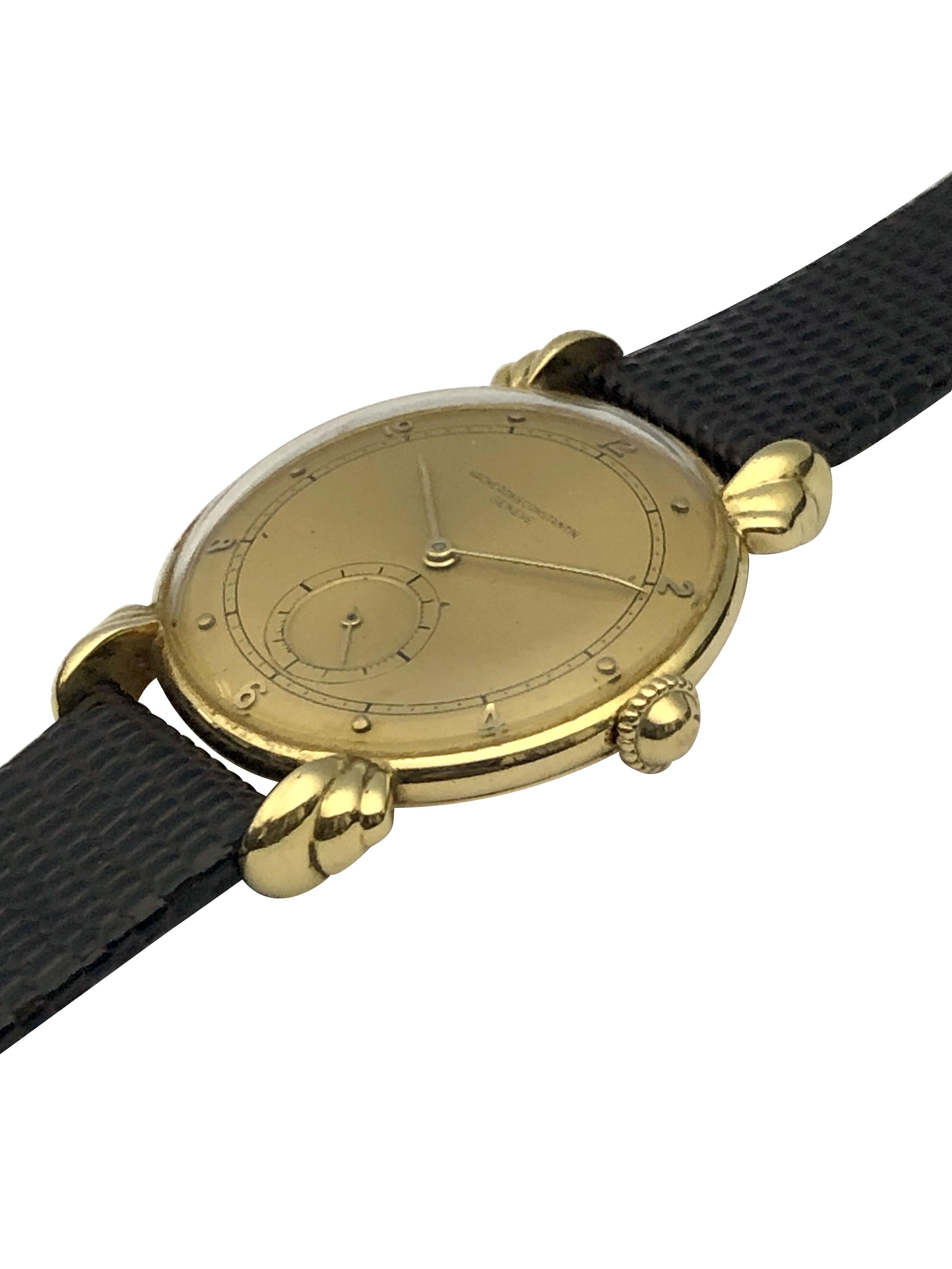 Art Deco Vacheron & Constantin Vintage large Yellow Gold mechanical Wrist Watch