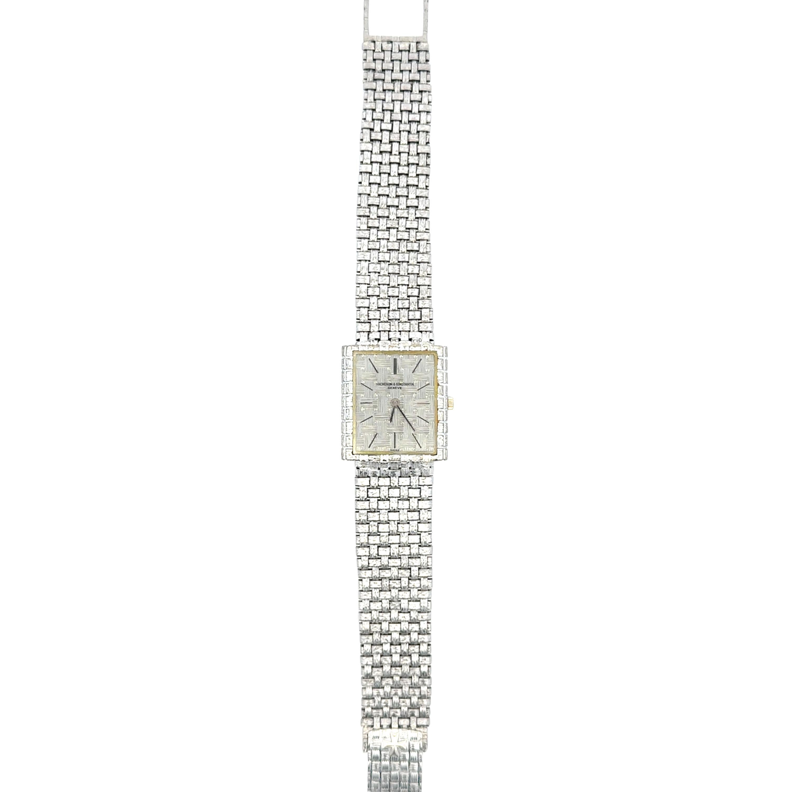 Vacheron & Constantin Vintage Mesh Puppe 18K Weißgold Uhr, Vintage im Zustand „Gut“ im Angebot in New York, NY