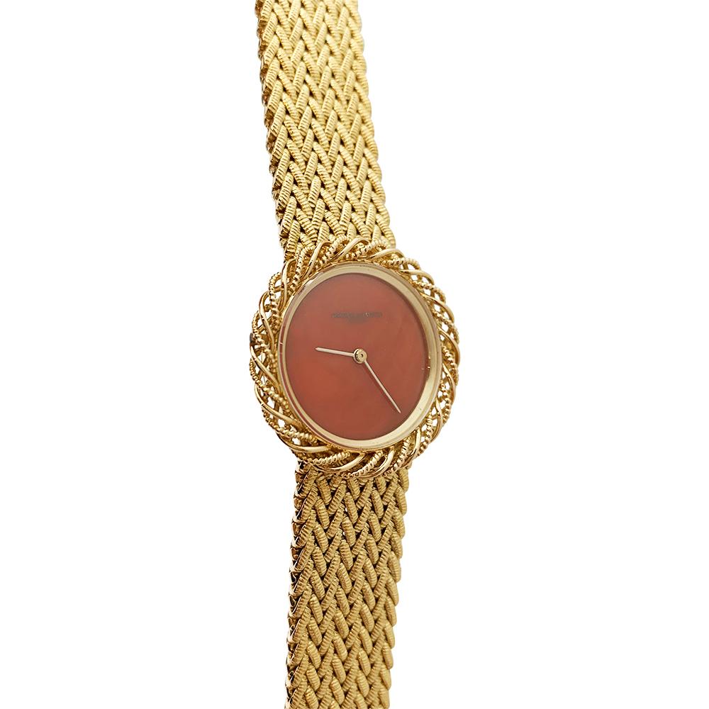 Modern Vacheron Constantin Watch, Yellow Gold and Coral