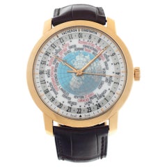 Vacheron Constantin World Time 86060/000R Auto Watch 18k Rose Gold White Dial