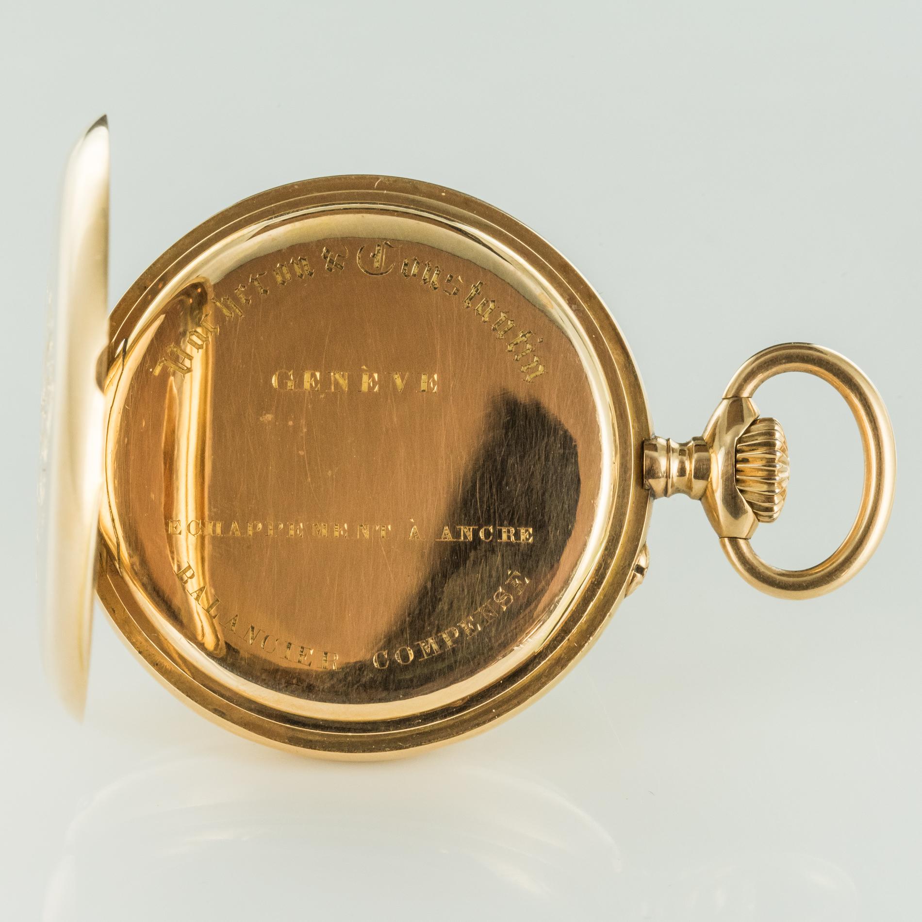Vacheron Constantin Yellow and Rose Gold Chiseled Pocket Watch, circa 1895 2