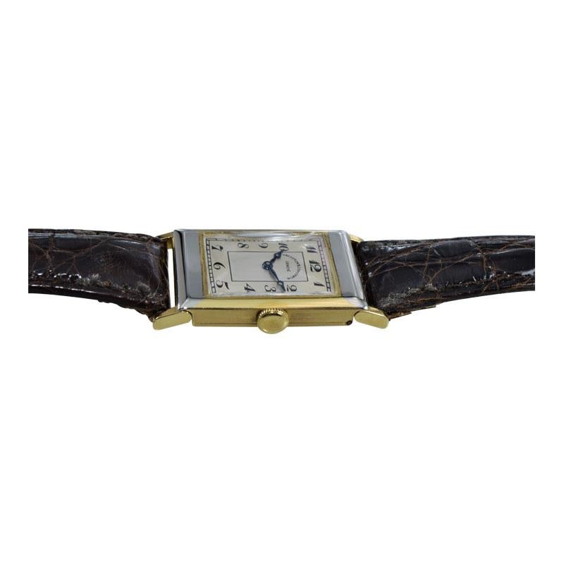 Vacheron Constantin Yellow and White Gold Art Deco Watch, circa 1930s In Excellent Condition For Sale In Long Beach, CA