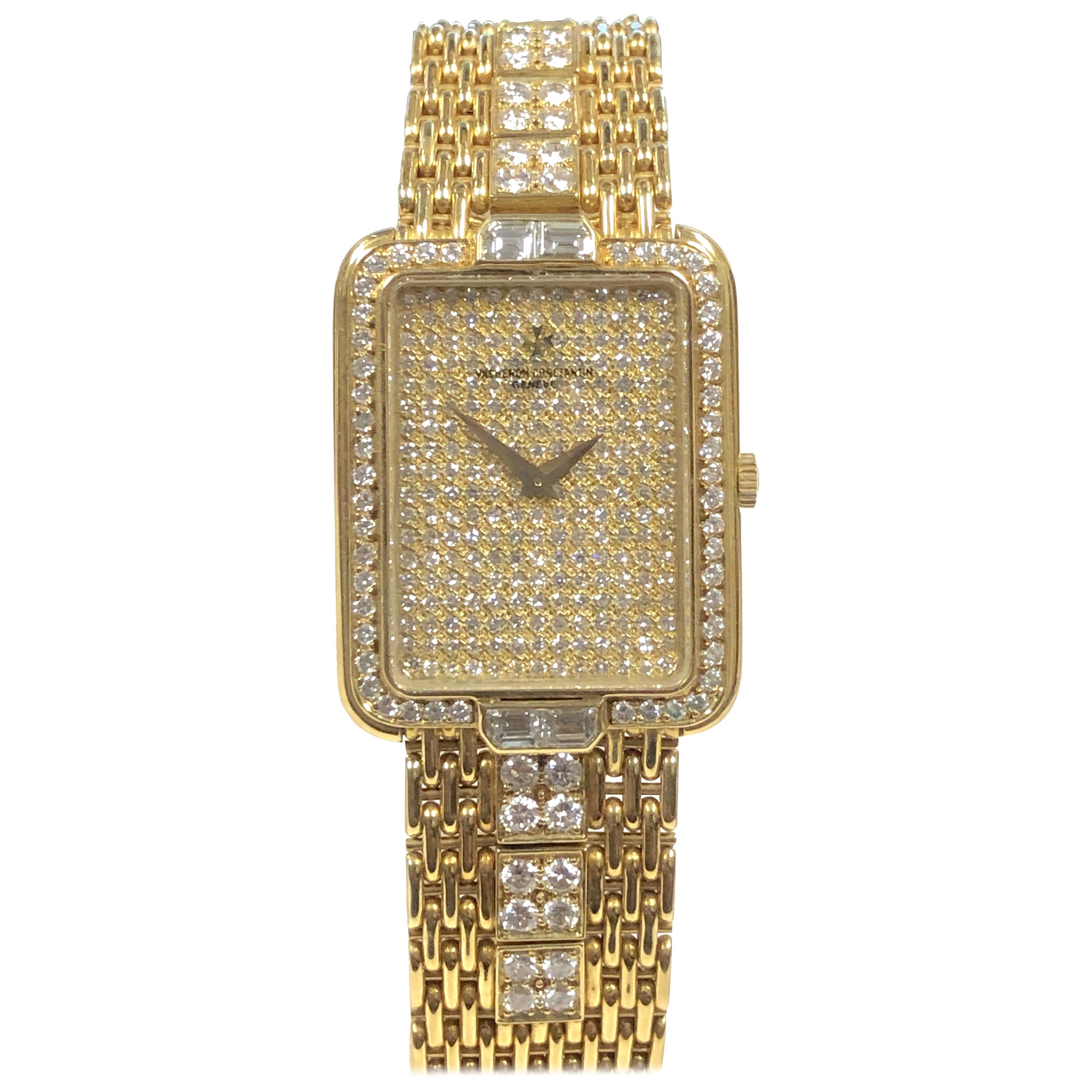 Vacheron Constantin Yellow Gold and Diamonds Bracelet Wristwatch