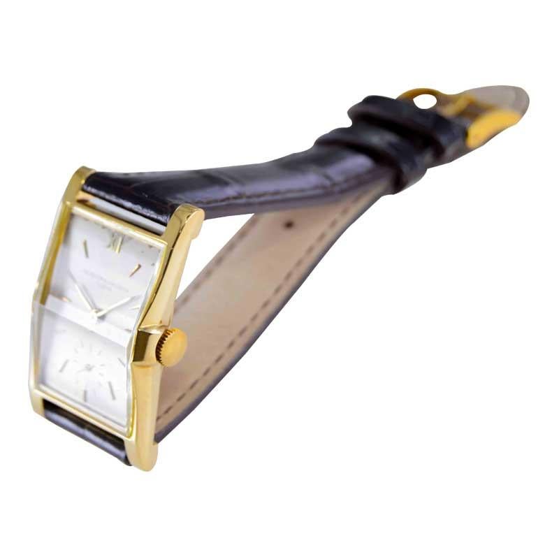 Vacheron & Constantin Yellow Gold Art Deco Manual Winding Watch For Sale 3