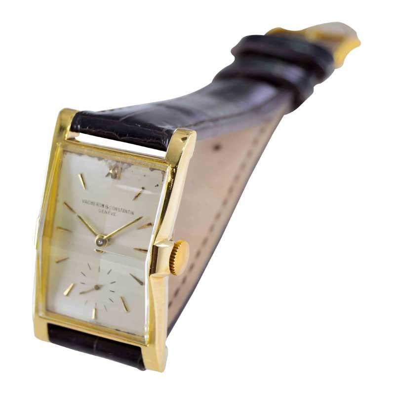 Vacheron & Constantin Yellow Gold Art Deco Manual Winding Watch For Sale 4