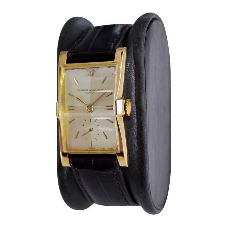 Women's or Men's Vacheron & Constantin Yellow Gold Late Art Deco Manual Winding Watch For Sale