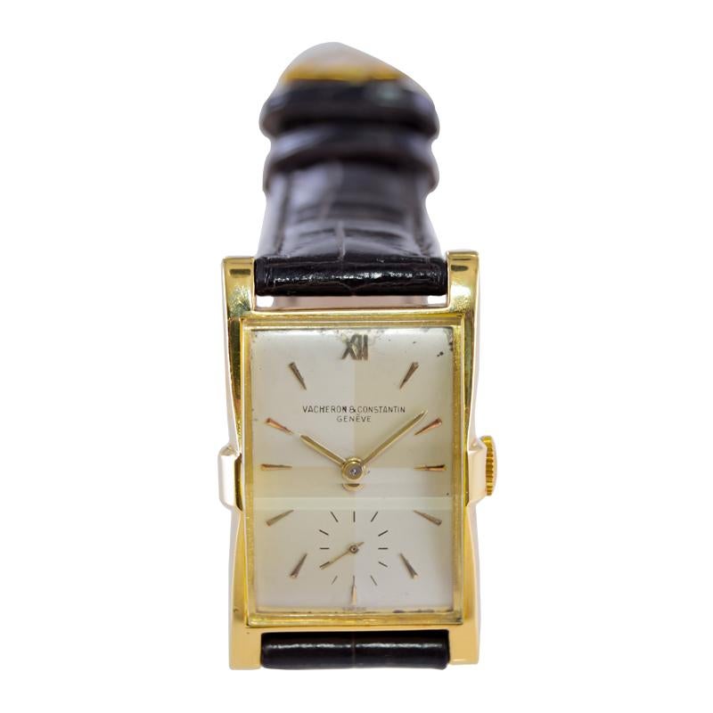 Vacheron & Constantin Yellow Gold Art Deco Manual Winding Watch For Sale 2