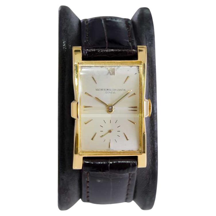 Vacheron & Constantin Yellow Gold Art Deco Manual Winding Watch For Sale
