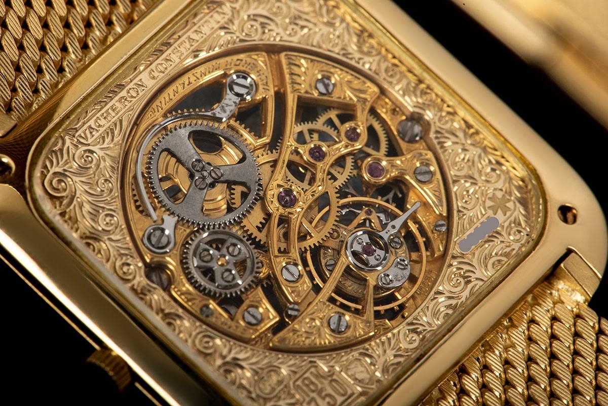 Men's Vacheron Constantin Yellow Gold Diamond Set Skeleton Dial Manual Wristwatch