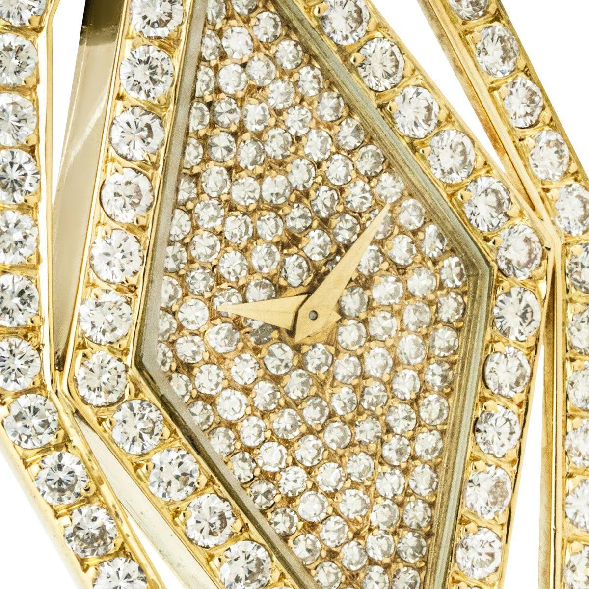 Taille ronde Vacheron Constantin, montre à gousset vintage en or jaune sertie de diamants, 18805 en vente