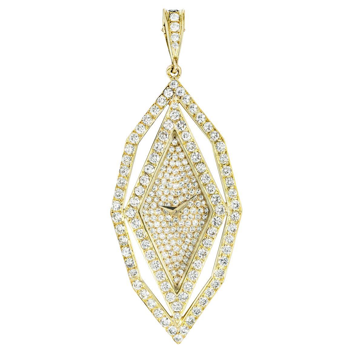 Vacheron Constantin Yellow Gold Diamond Set Vintage Pendant Pocket Watch 18805