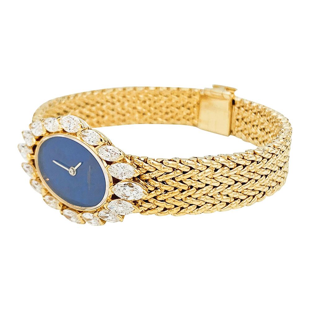 Modern Vacheron Constantin, Yellow Gold Jewelry Watch, Diamonds and Lapis Lazuli