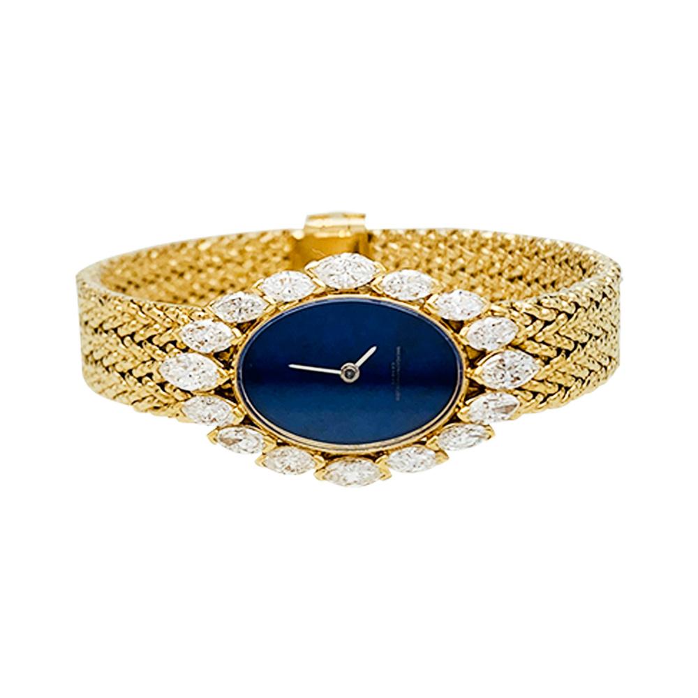 Women's Vacheron Constantin, Yellow Gold Jewelry Watch, Diamonds and Lapis Lazuli