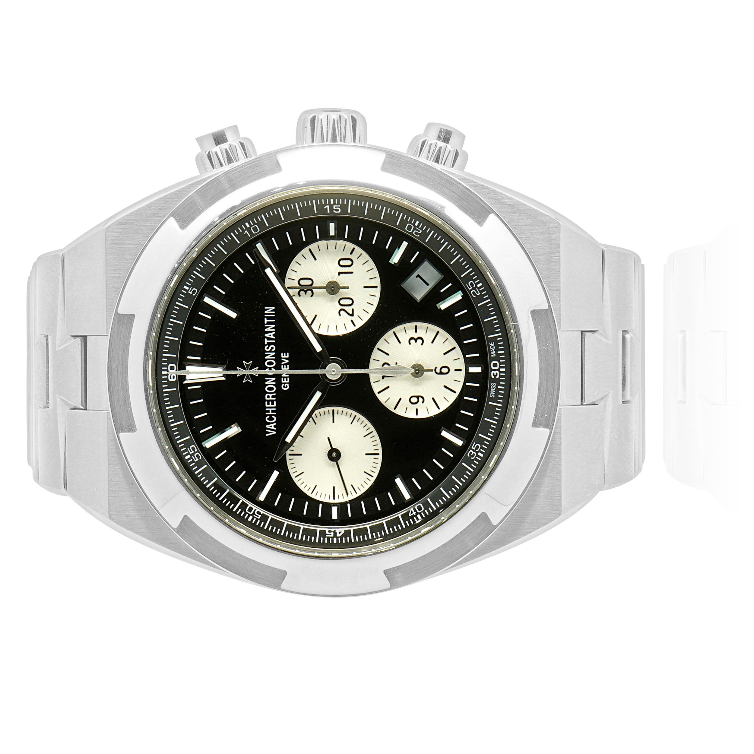 Movement: automatic
Function: hours, minutes, seconds, date, chronograph
Case: 42.5mm stainless steel case
Dial: lacquered black
Band: stainless steel bracelet
Serial: 1475XXX
Reference: X55A2271

Complete with box and papers
Guaranteed to be