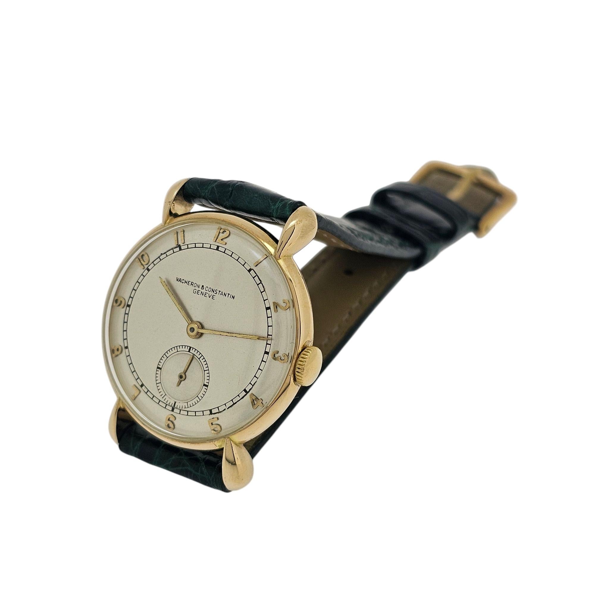 Vacheron Constatin 4126J, 14K yellow gold Tear drop Lugs-Unisex Circa 1940's For Sale 1