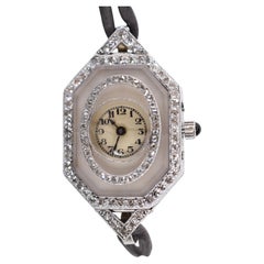 Vacheron&Constantin Art Deco platinum 950, white gold & diamond watch, 1920s