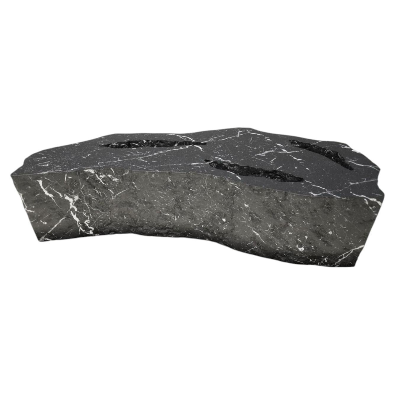 Vacío Unique Coffee Table in Black Marble by Andres Monnier For Sale