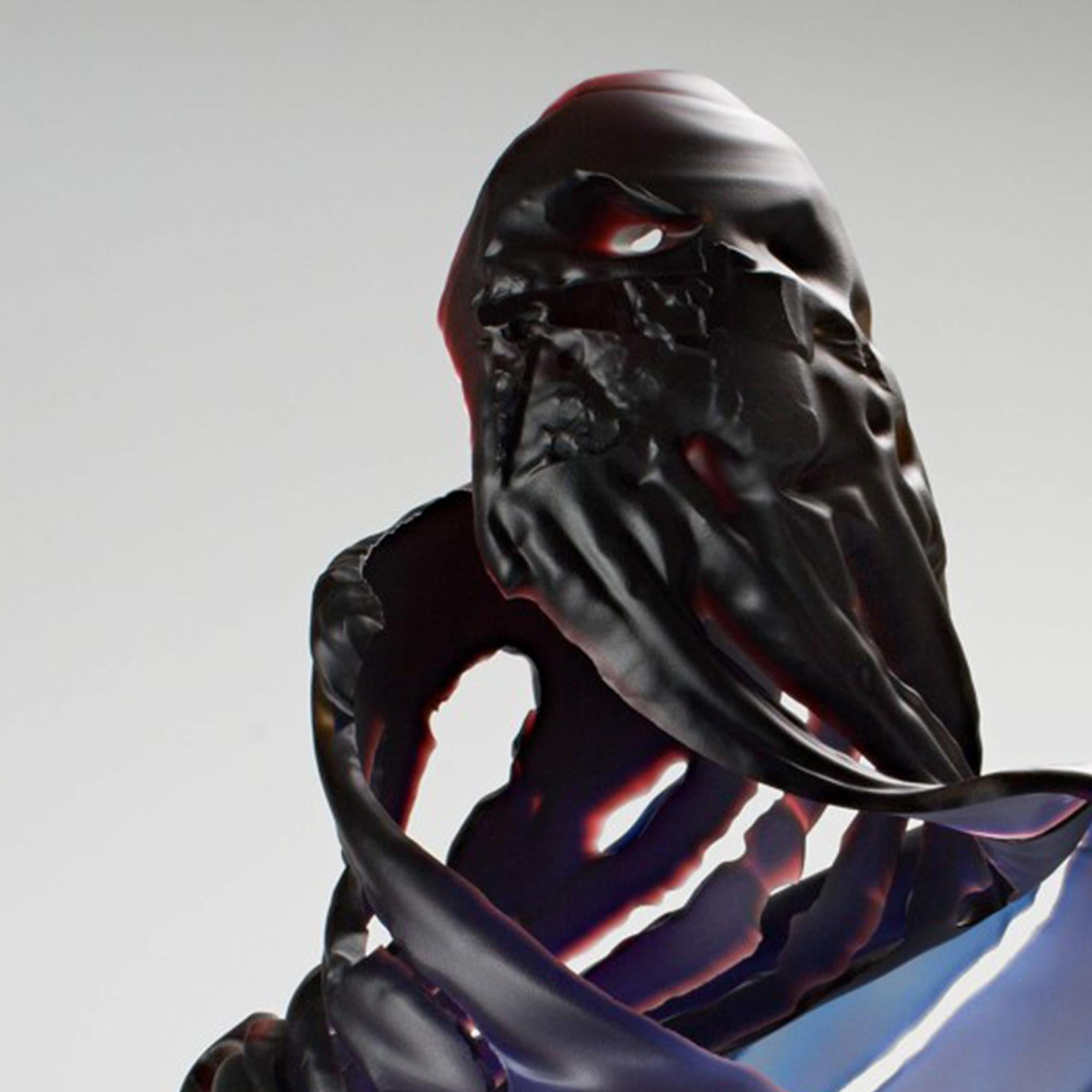 'Element 5' Abstract Glass Sculpture - Gray Abstract Sculpture by Vaclav Rezac