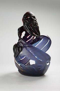 Abstrakte Glasskulptur „Element 5“ aus Glas