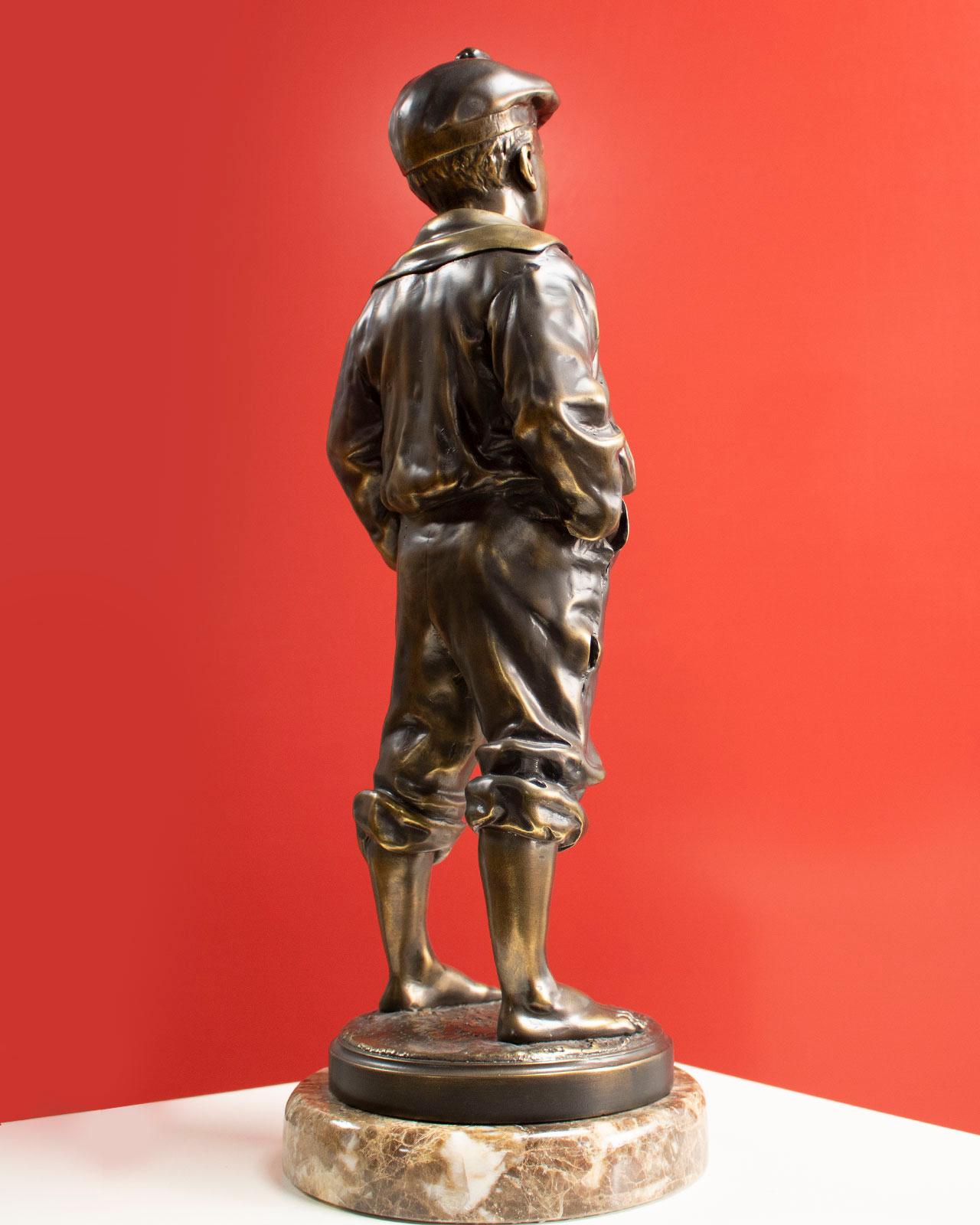 Ancient sculpture Whistling boy Vaclav Szczeblewski in terracotta XIX century For Sale 3