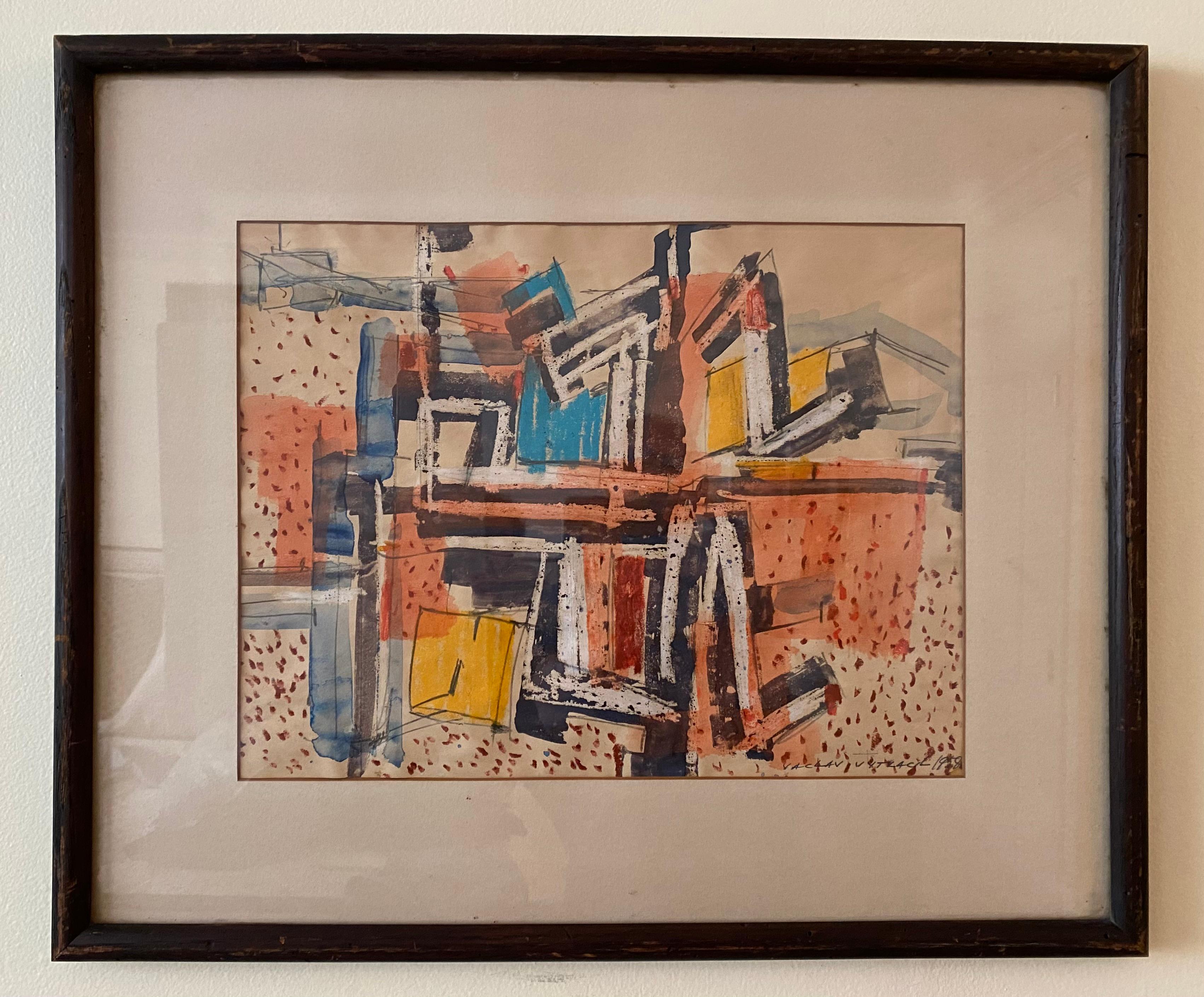 Abstract Composition - Abstract Expressionist Mixed Media Art by Vaclav Vytlacil
