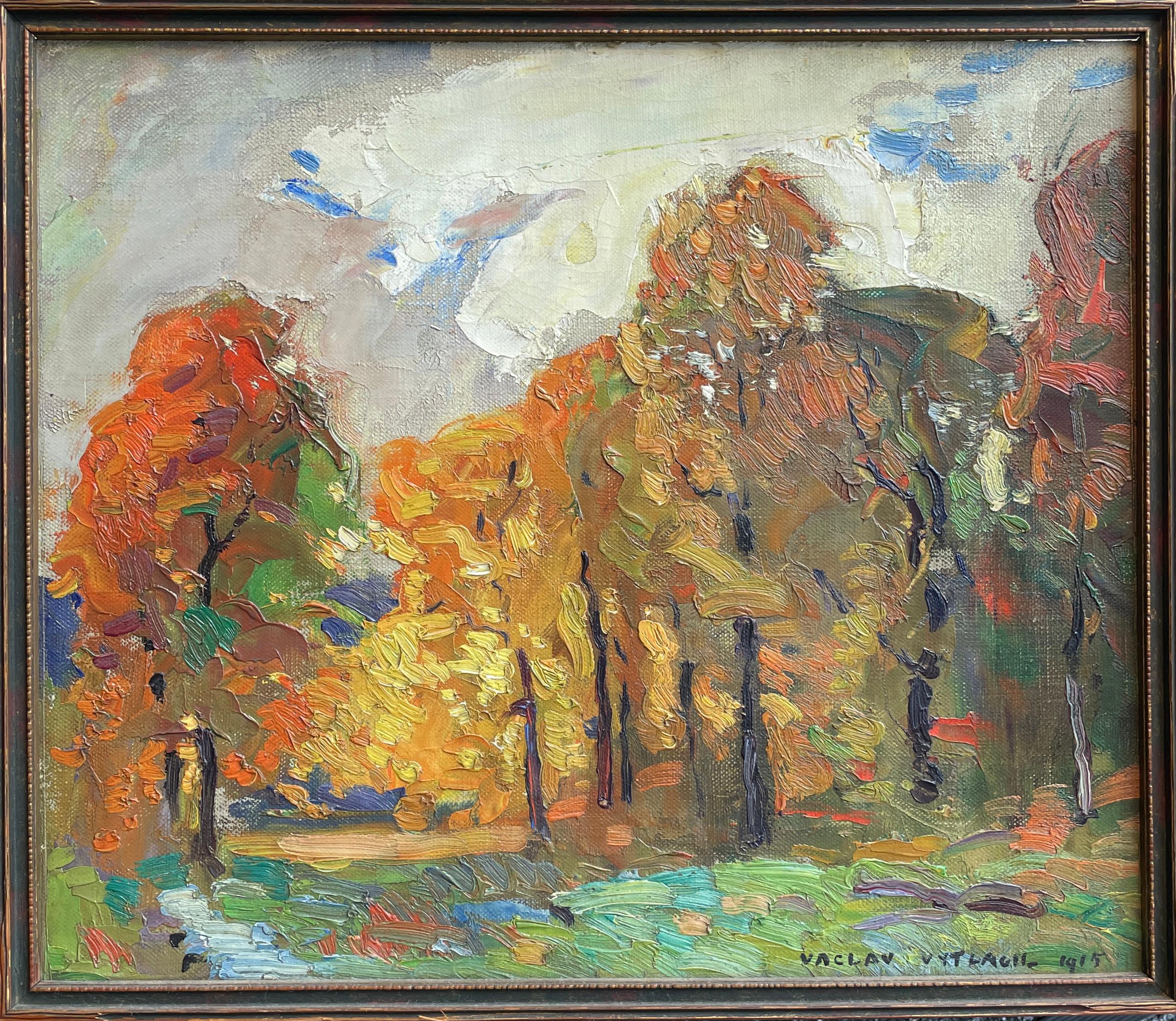 Fall Landscape Oil Painting by Vaclav Vytlacil