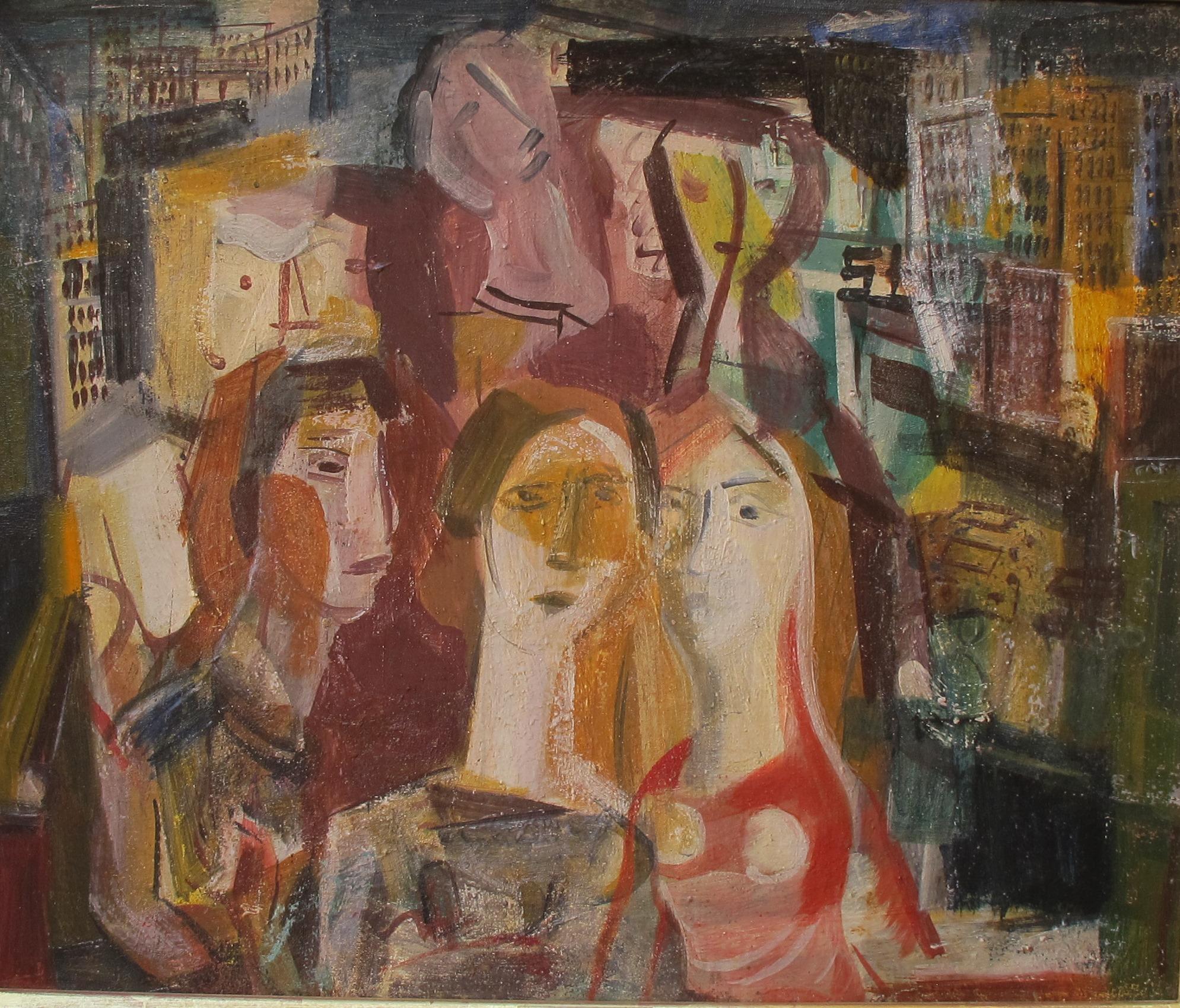 « The Evening Crowd, Manhattan » (la foule du soir) - Painting de Vaclav Vytlacil
