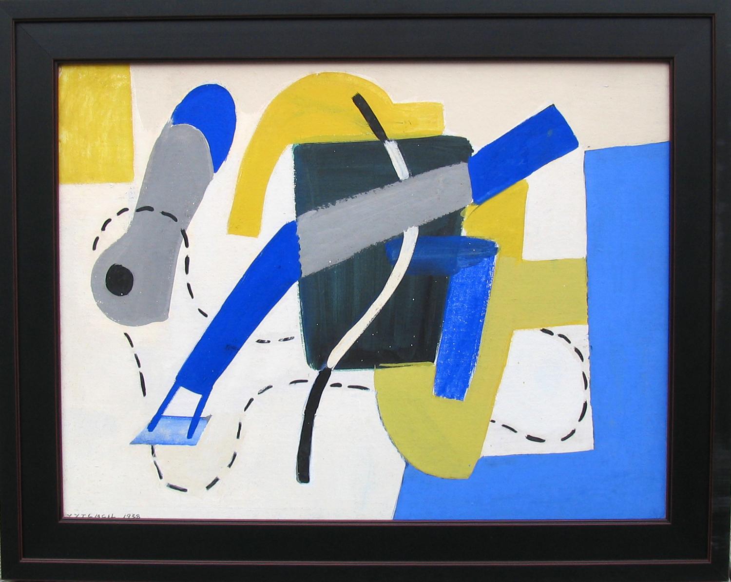Abstraction sans titre 008 tempera à la caséine sur carton de Vaclav Vytlacil