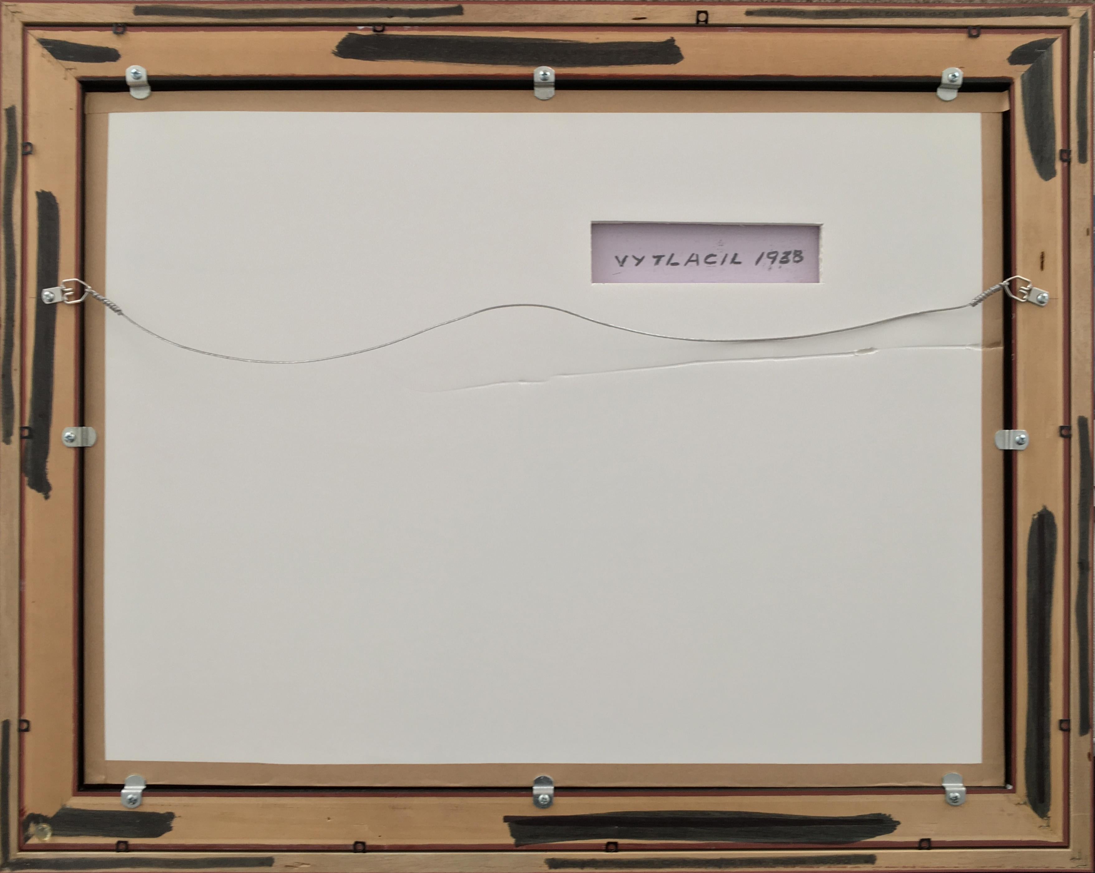 Abstrakte Kasein-Tablett auf Karton ohne Titel von Vaclav Vytlacil im Angebot 5