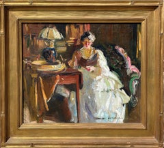 "Woman Reading in an Interior" Vaclav Vytlacil, Loose Brushwork Portrait