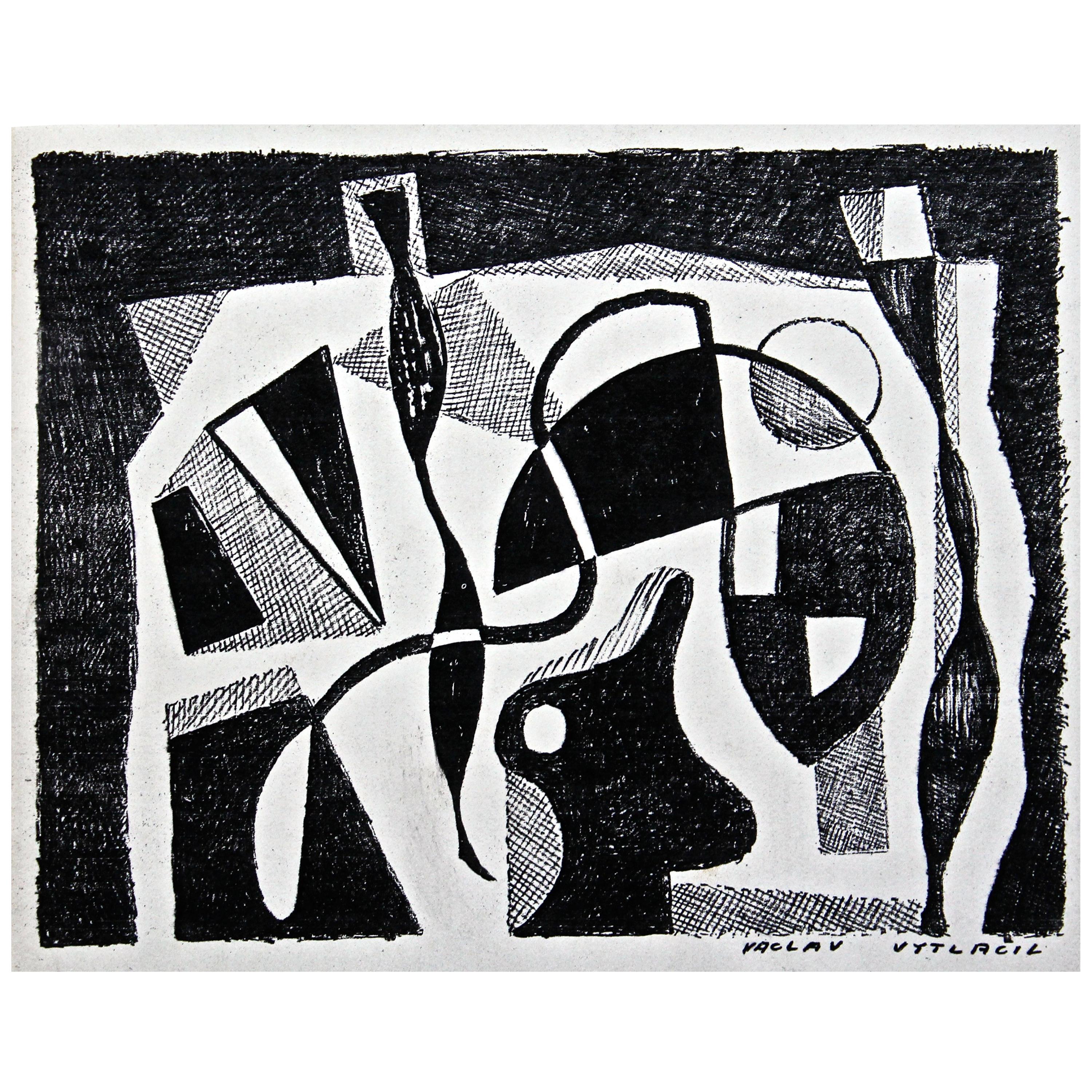 Vaclav Vytlacil '1892-1984' Lithographie importante de 1937 d'artistes abstraits américains