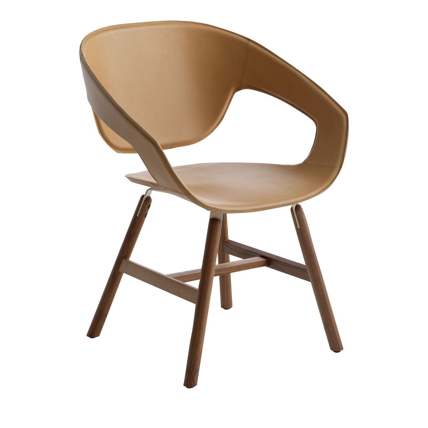 This stunning chair is part of the VAD series of seatings available in a range of covers with a choice of wood, chromed or painted metal legs inspired by the simplicity, minimalism, and functionality of the early 20th century Scandinavian style. The