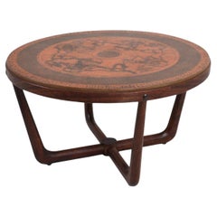 Vad Trevarefabrikk Norway Hammered Copper and Wood Mid Century Coffee Table