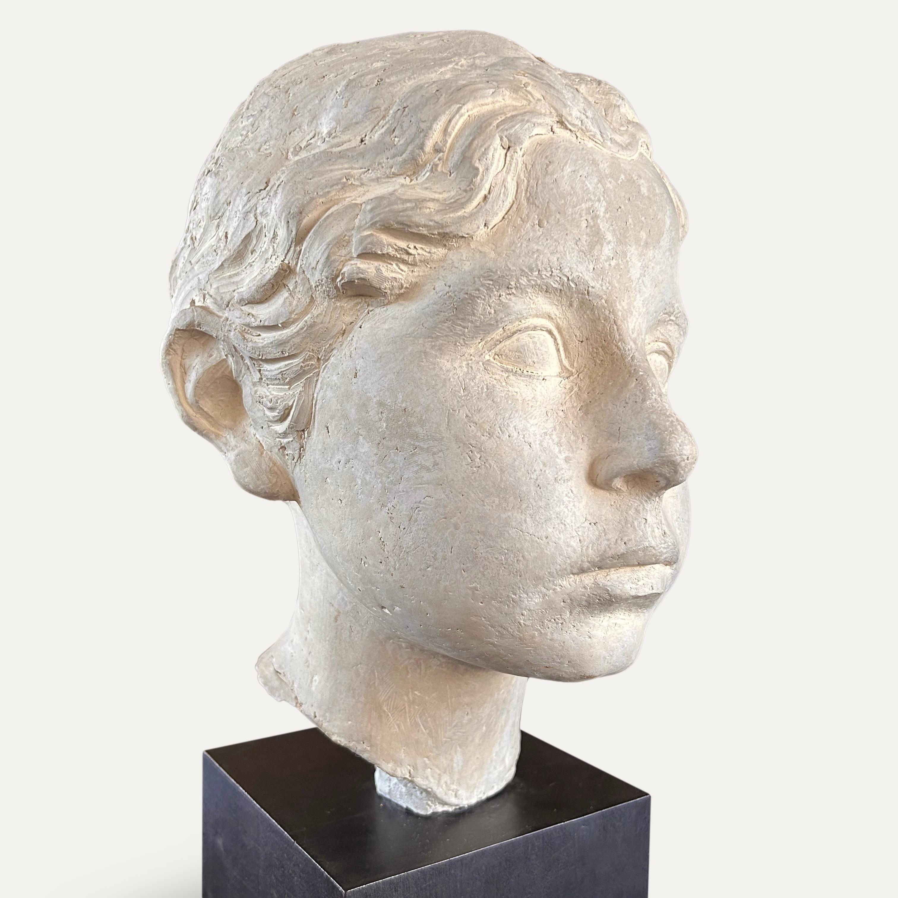 Art Deco Vadim Androusov Head of a Boy Signed  and dated 1947 For Sale