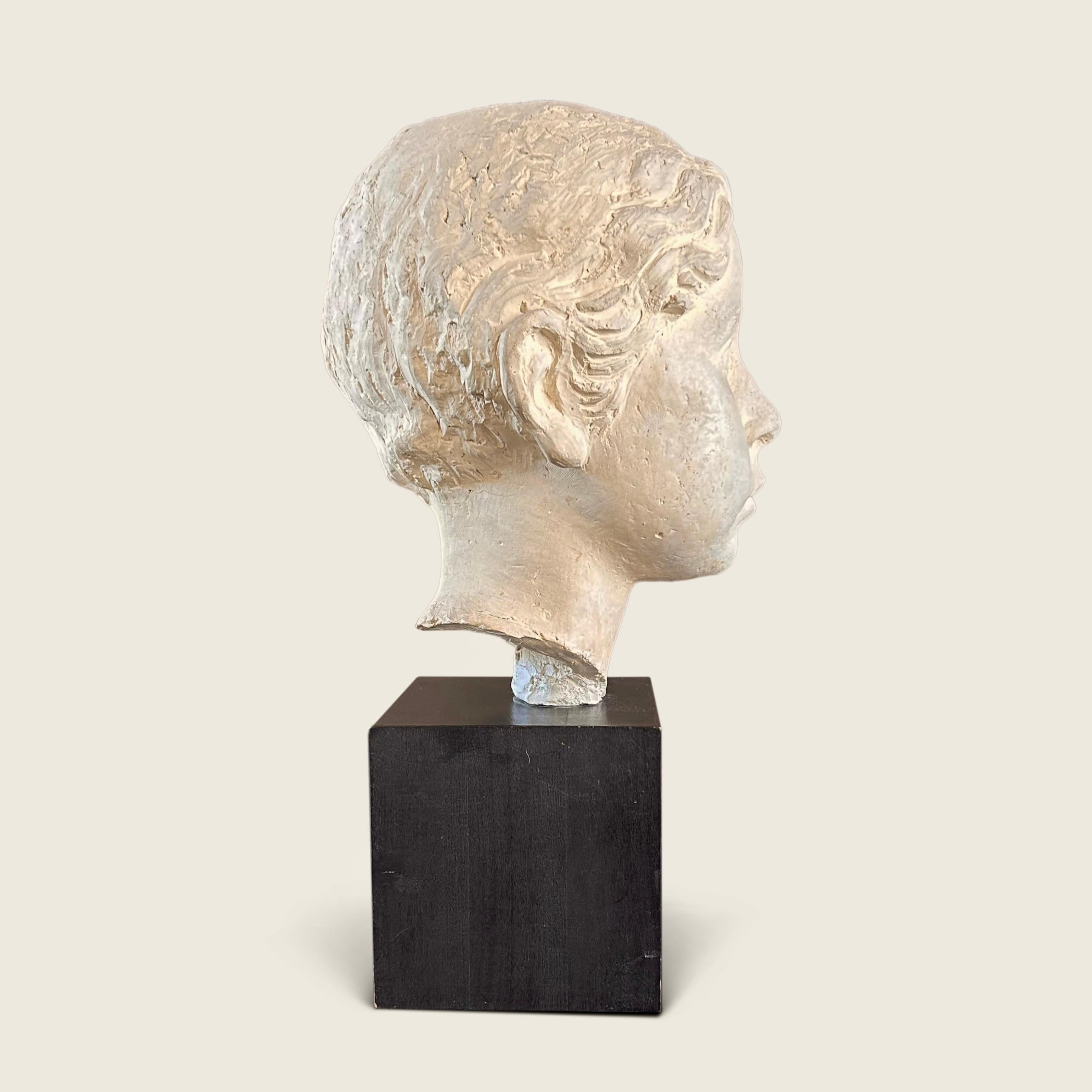 French Vadim Androusov Head of a Boy Signed  and dated 1947 For Sale