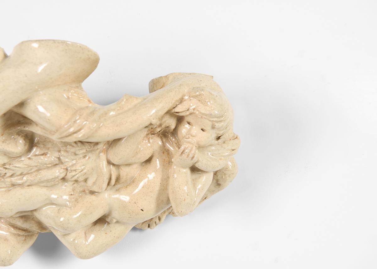 Vadim Androusov, Pair of Sculptural Glazed Wall Decorations, France, c. 1940 In Good Condition For Sale In New York, NY