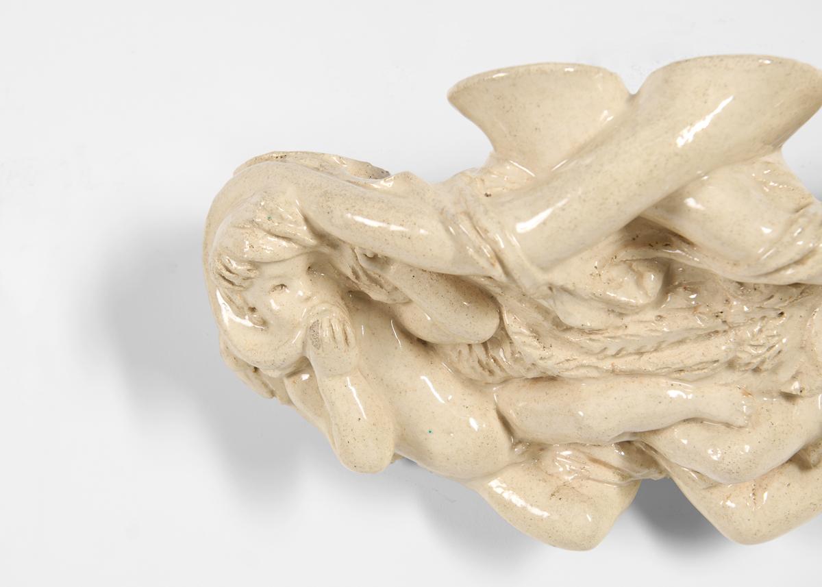 Mid-20th Century Vadim Androusov, Pair of Sculptural Glazed Wall Decorations, France, c. 1940 For Sale