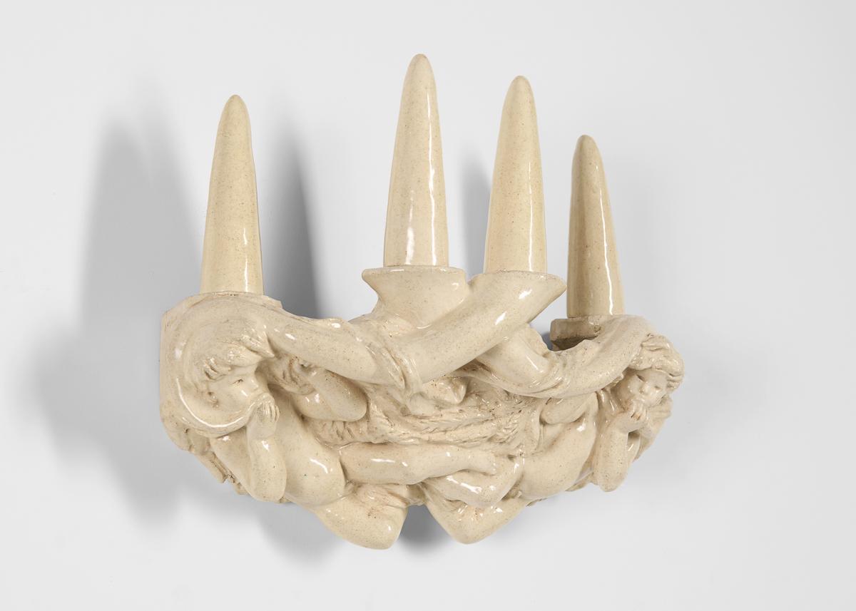 Vadim Androusov, Pair of Sculptural Glazed Wall Decorations, France, c. 1940 For Sale 2