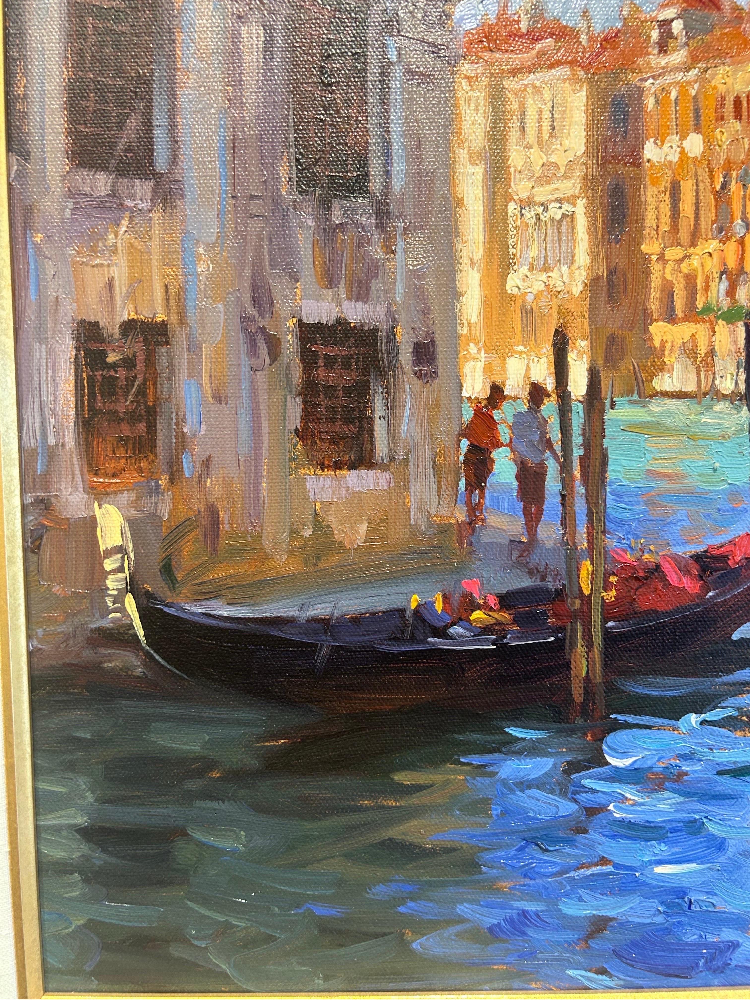 'Afternoon on the Canal, Venice' Impressionist Cityscape 1