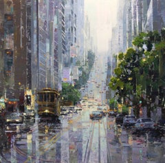 „Licht am Ende der Straße“, Acrylgemälde