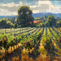 'Napa Valley Vineyard' American Landscape - Contemporary Post Impressionist