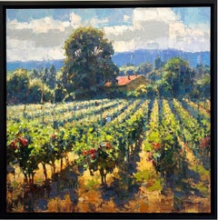 'Napa Valley Vineyard' American Landscape - Contemporary Post Impressionist 